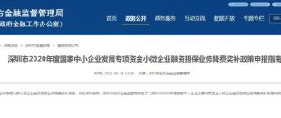 深圳市2020年度小微企業(yè)融資擔(dān)保業(yè)務(wù)降費(fèi)獎(jiǎng)補(bǔ)申領(lǐng)政策來(lái)啦